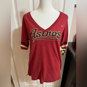 💚 Nike Astros baseball tee in red and black